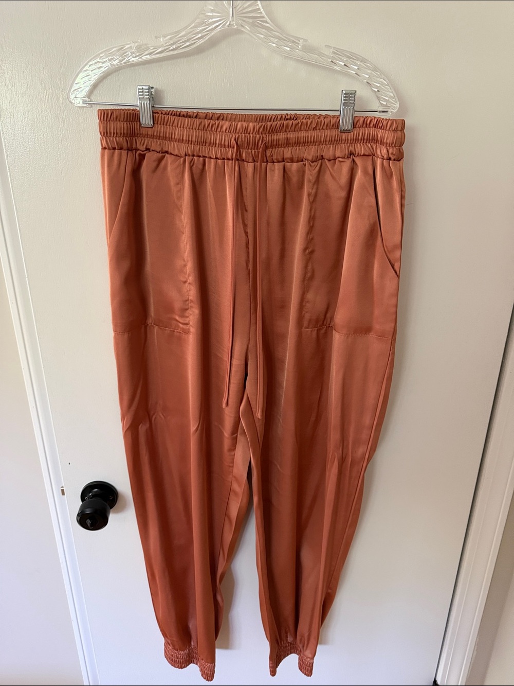 Silky Rust Drawstring Joggers
